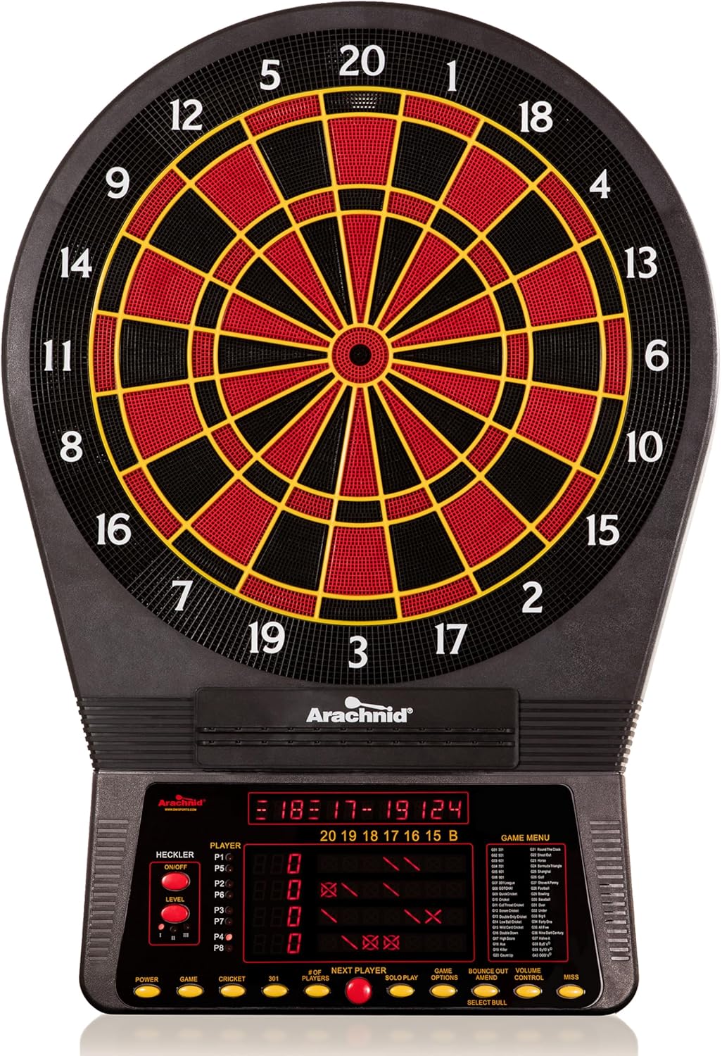 Arachnid Cricket Pro 800 Electronic Dartboard with NylonTough Segments for Improved Durability and Playability and Micro-Thin Segment Dividers for Reduced Bounce-Outs