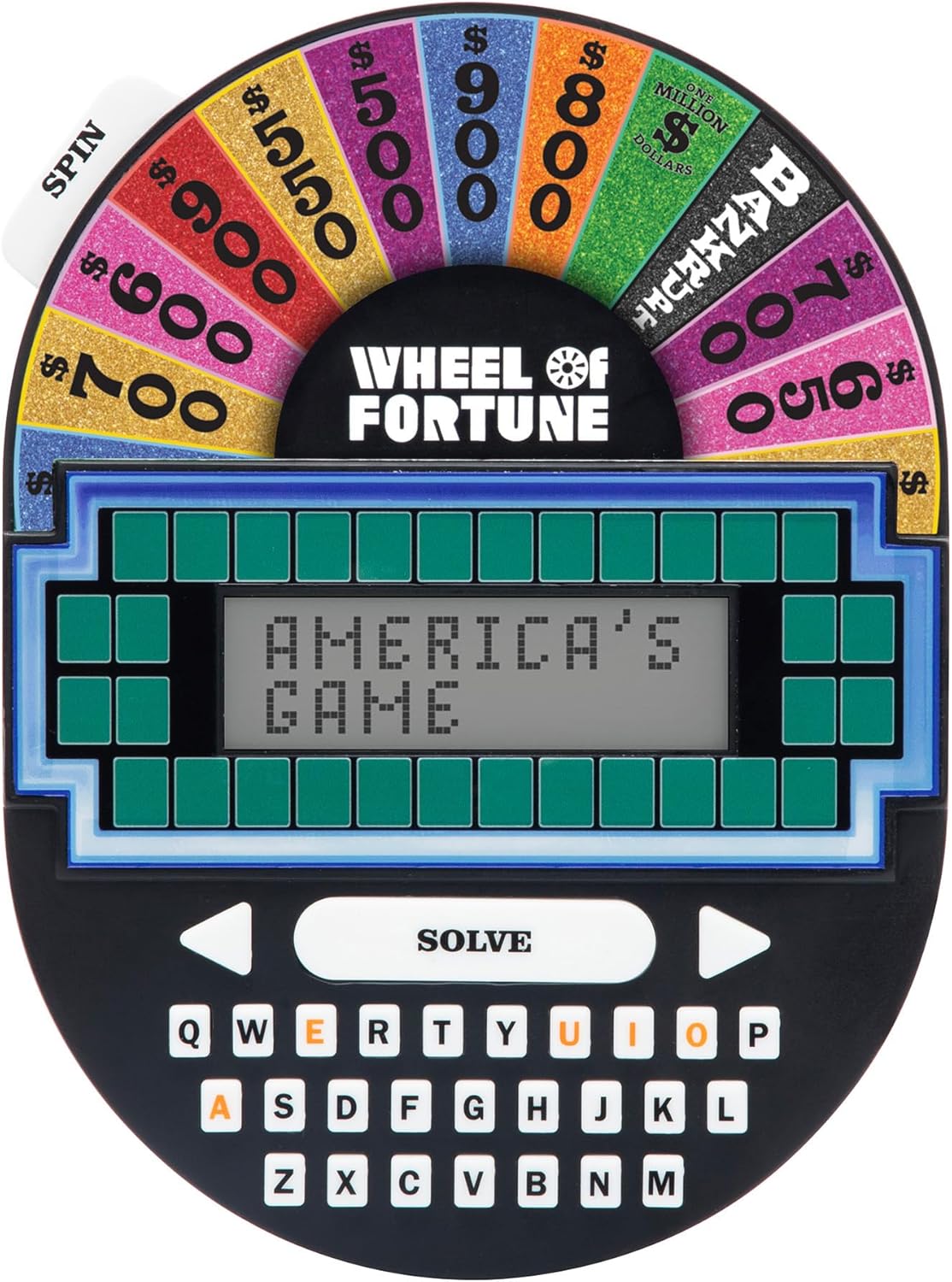 Educational Insights Wheel of Fortune Game – Handheld Electronic Game, Great for Travel, Classic Retro Party Games for Kids, Teens & Adults, Word Puzzle Challenge & Entertaining Gift for Ages 8+