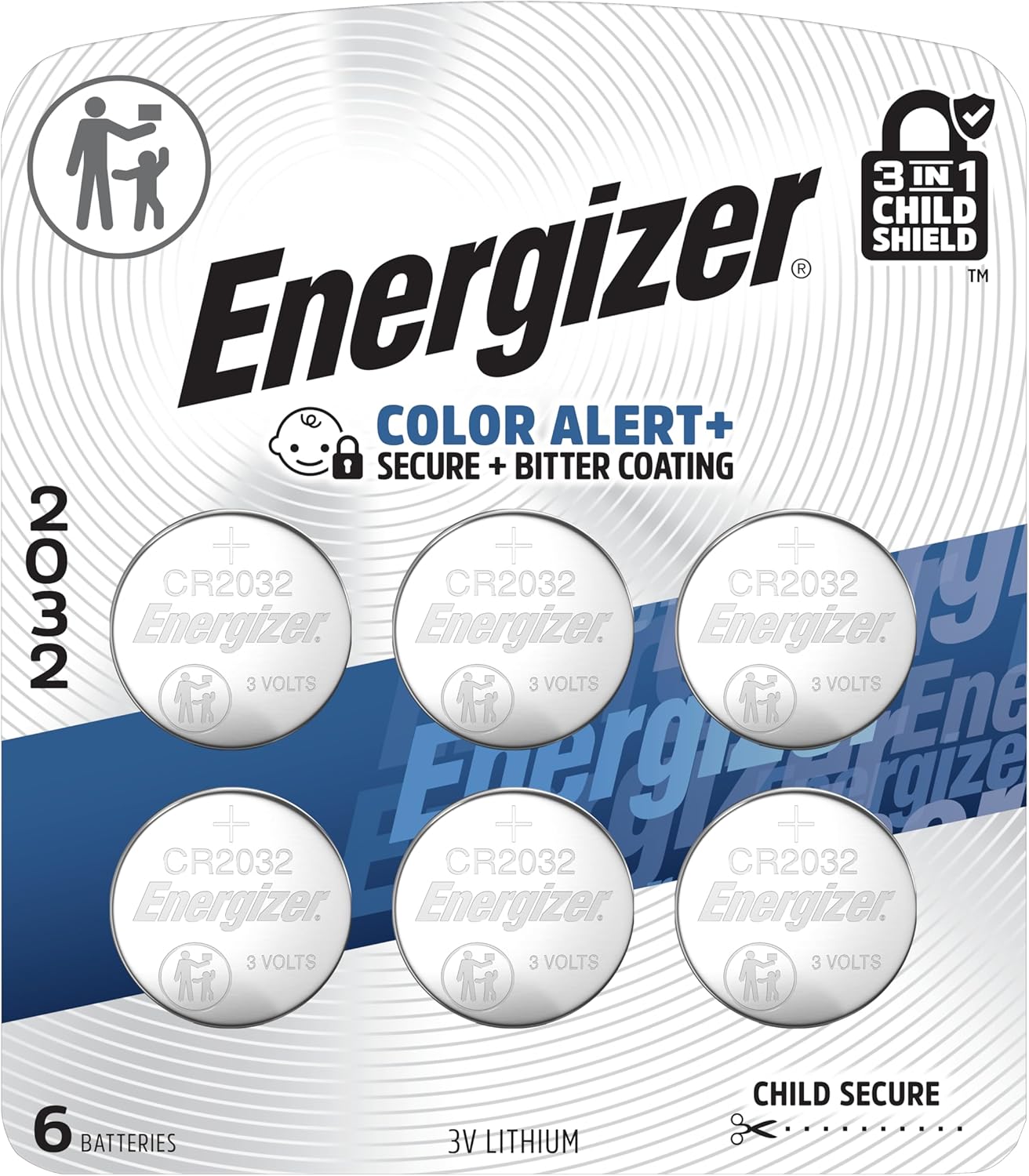 Energizer 2032 Batteries (6 Pack), 3V Lithium Coin Batteries