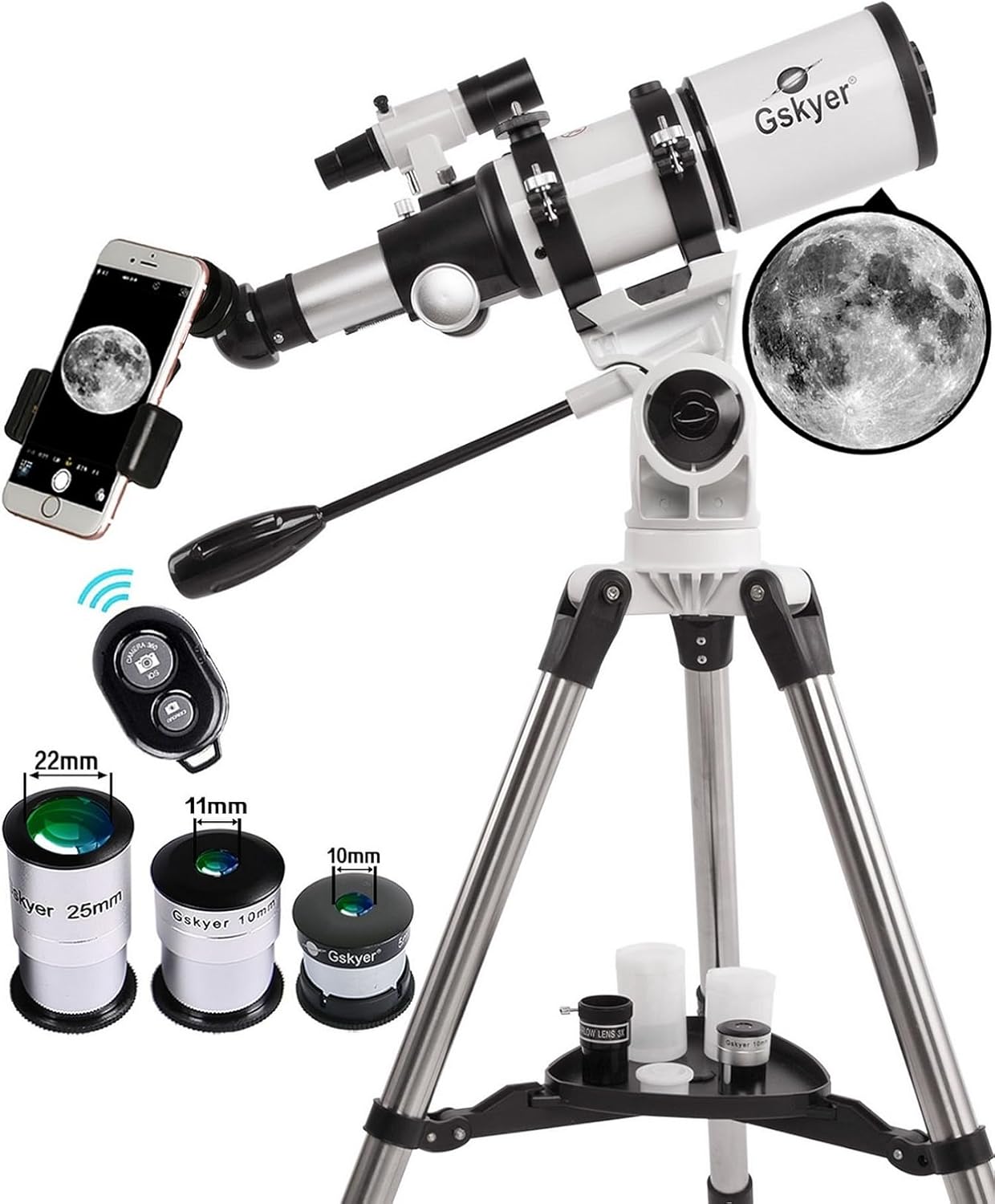 Gskyer Telescope, Telescopes for Adults, 80mm AZ Space Astronomical Refractor Telescope Kids, Adults Astronomy, German Technology Scope