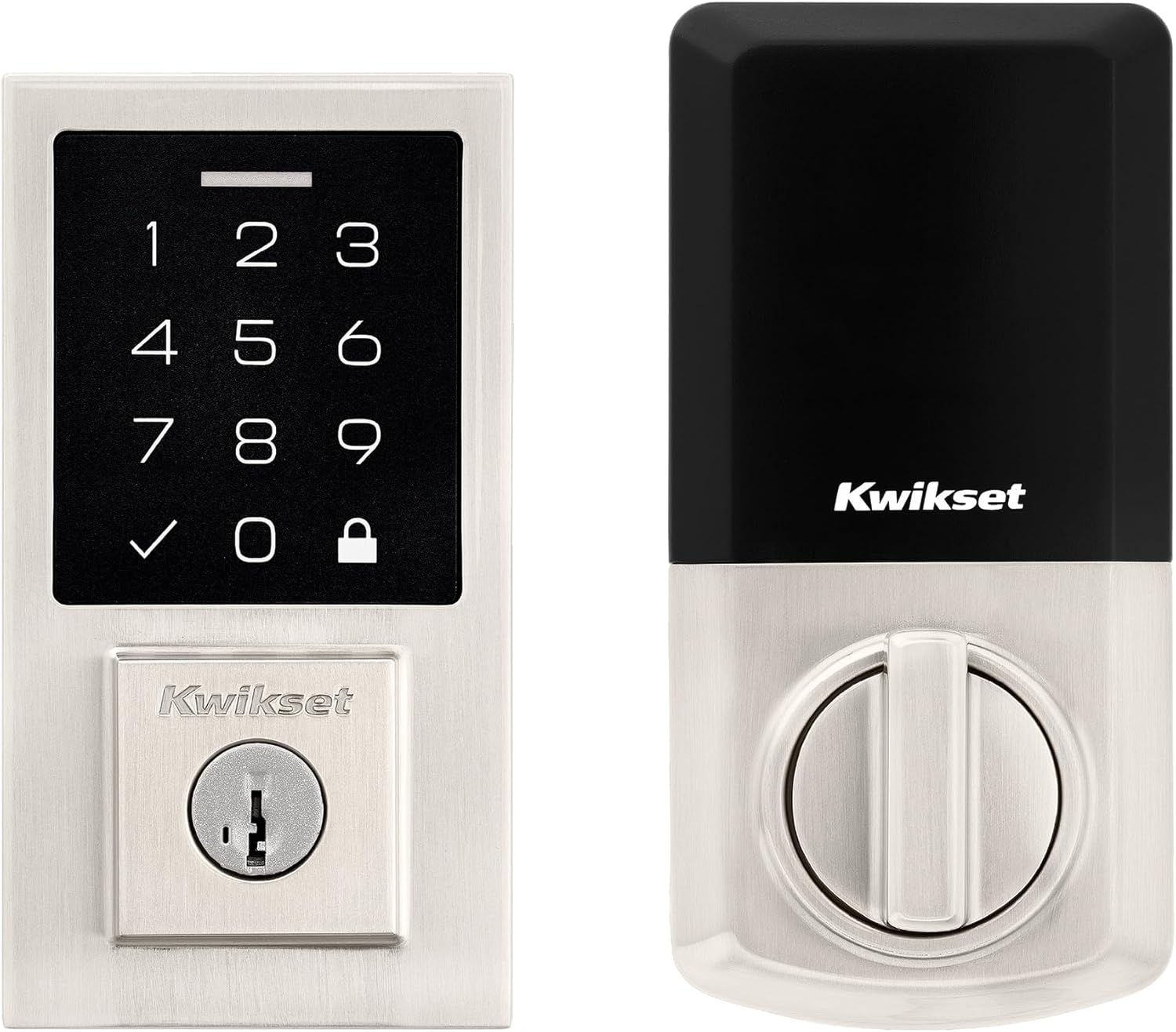Kwikset SmartCode 270 Keyless Entry Electronic Touchpad Deadbolt Door Lock with Auto-Lock, Custom User Codes, Advanced Security in Satin Nickel Contemporary