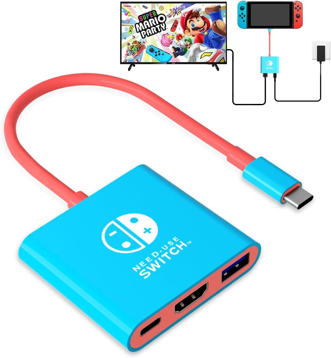 Switch Dock for Nintendo Switch Tv Adapter Portable Switch Docking Station, Switch TV Adapter Compatible Steam Deck/Switch OLED, USB C to HDMI Adapters Support 4K/1080P Switch TV Dock Mode