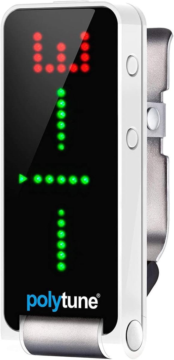 TC Electronic POLYTUNE CLIP Clip-On Tuner with Polyphonic, Strobe and Chromatic Modes and 108 LED Matrix Display for Ultimate Tuning Performance
