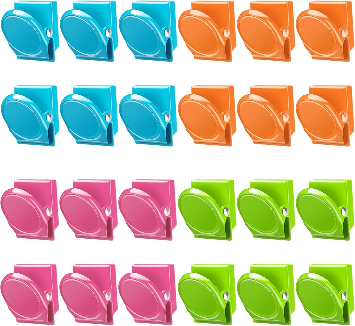 VICNOVA Magnetic Clips, 24 Pieces Magnetic Metal Chip Clips Fridge Magnets Refrigerator Whiteboard Locker Magnets Heavy Duty Clip Classroom Organization Teacher Must Haves School Supplies Accessories