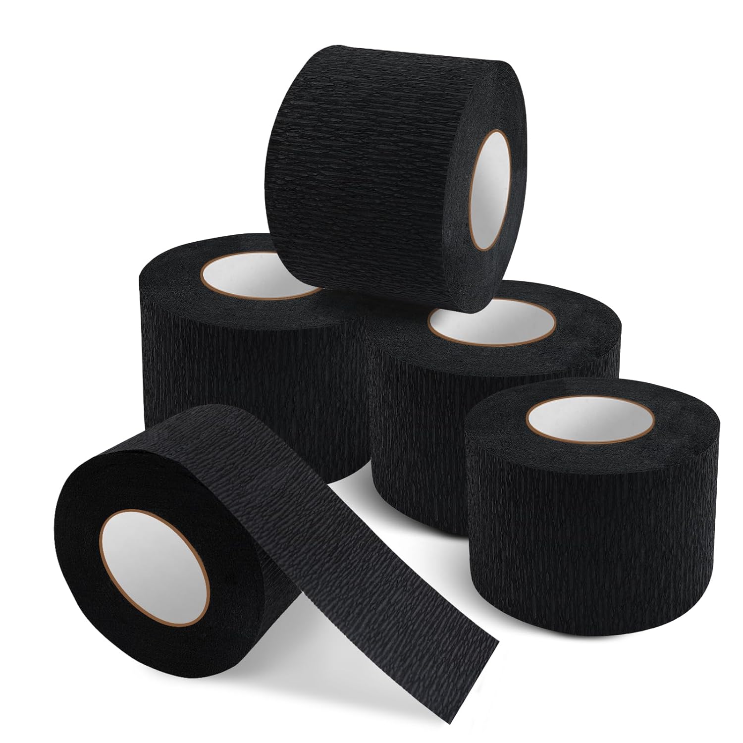 NICEMOVIC 5 Rolls Disposable Barber Paper Neck Strips Barber Accessories, Professional Barber Supplies Stretchy Paper Neck Strips for Salon Haircut Styling-Black