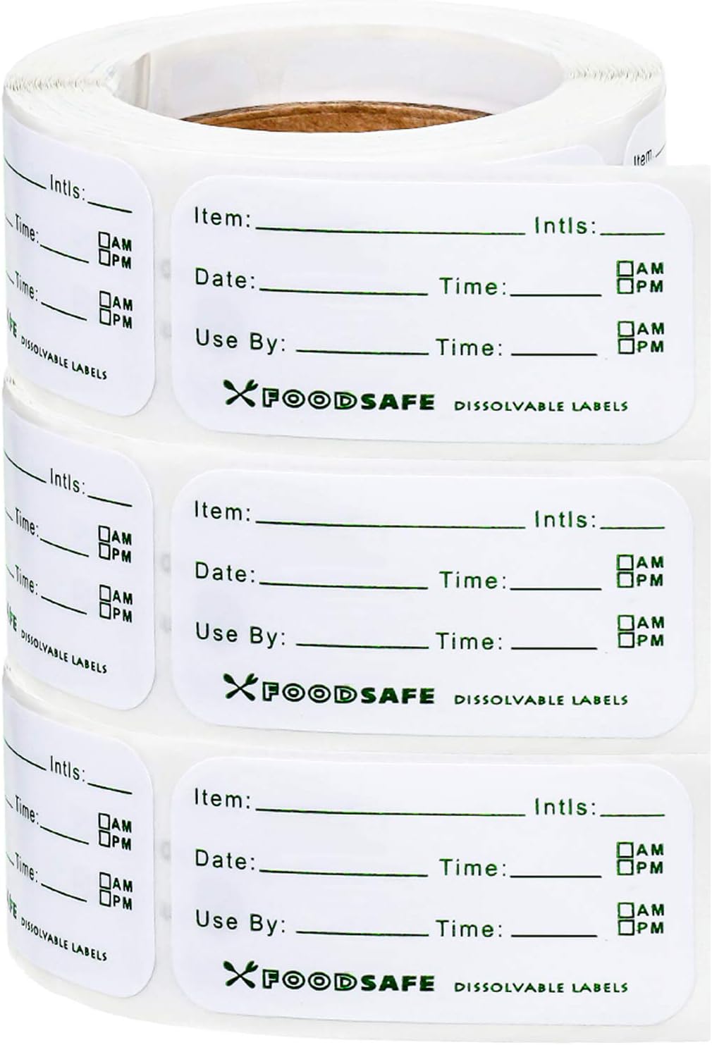 Outus 750 Pieces Food Labels for Containers 1 x 2 Inch Expiration Date Stickers Waterproof Oil Meal Prep Dissolvable Food Storage Labels Freezer Tape Easy to Write for Home Kitchen Restaurant Supplies