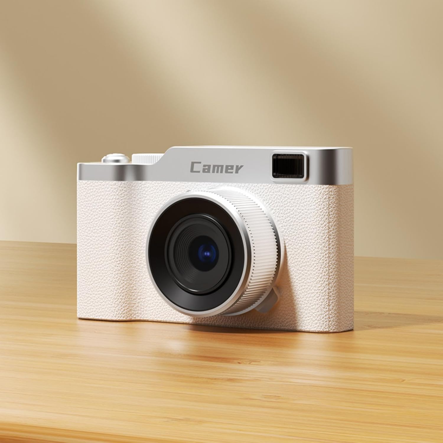 Digital Camera,FHD 4K 48MP CCD Camera with 32GB SD Card,Autofocus,Selfie,Front and Rear Dual Camera,Take Photos and Videos,Shoot Vlogs,ABS,White