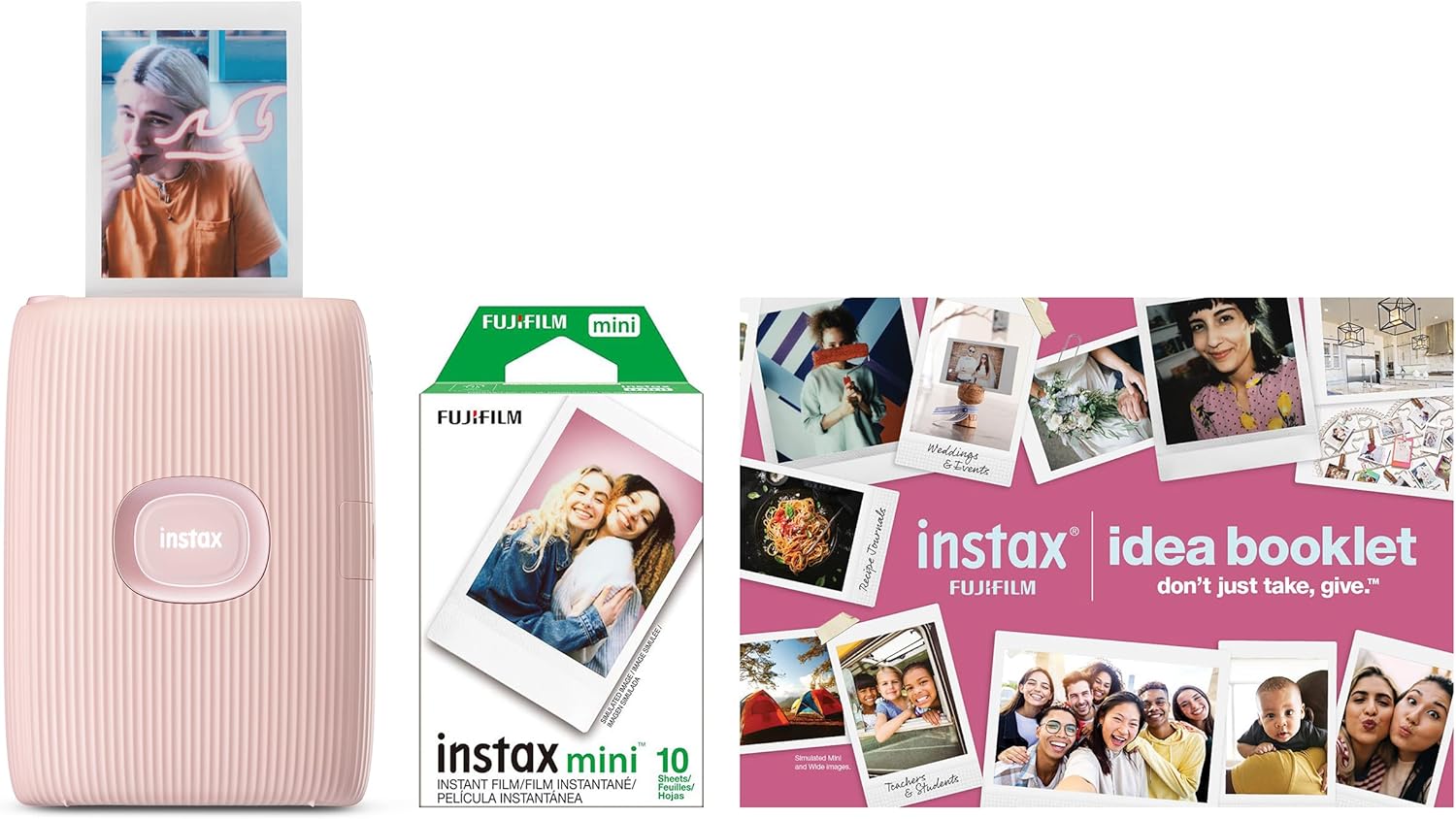 FUJIFILM Instax Mini Link 2 Smartphone Printer Bundle 2025 – Soft Pink