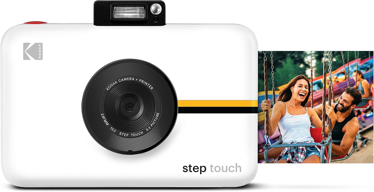 Kodak Step Touch | 13MP Digital Camera & Instant Printer with 3.5 LCD Touchscreen Display, 1080p HD Video – Editing Suite, Bluetooth & Zink Zero Ink Technology | White