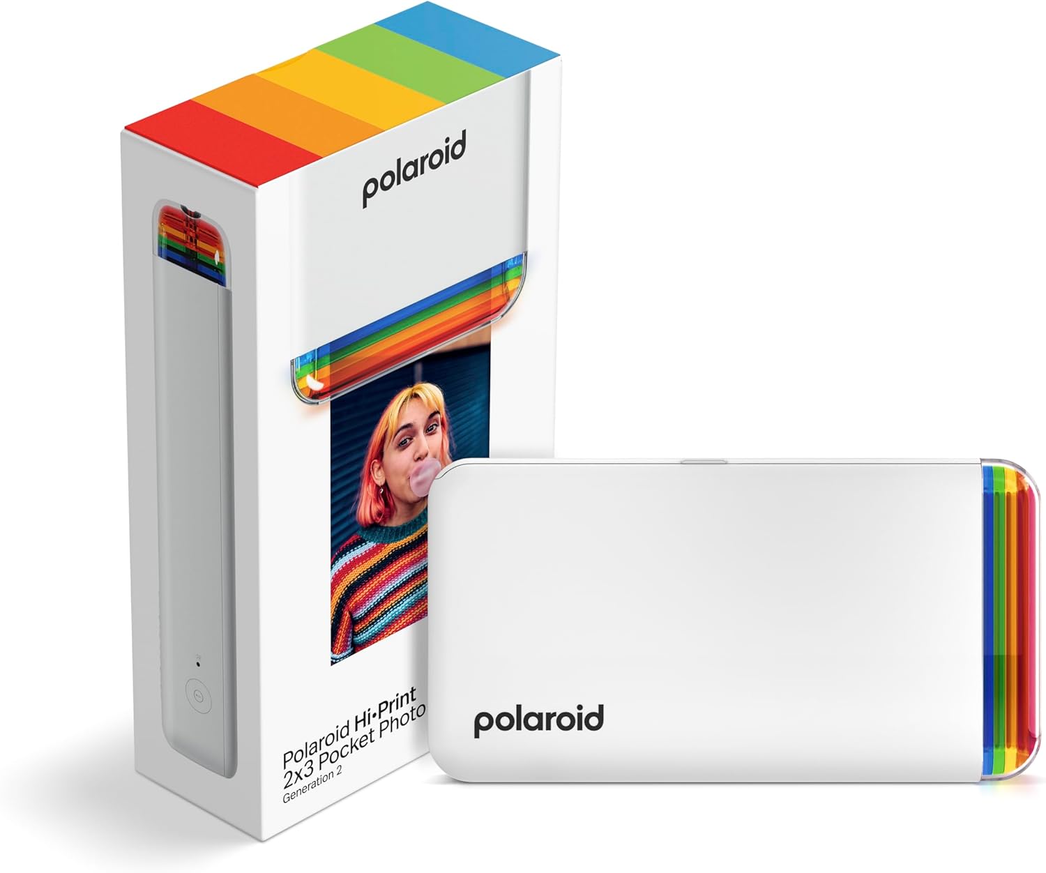 Polaroid Hi-Print – 2nd Generation Bluetooth Connected 2×3 Pocket Photo Dye-Sub Printer – White Printer Only (9128)