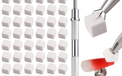 100Pcs Soft Nail Sponges for Ombre, Nail Art Sponges With Grabbing Pen, Aura Nails, Ombre Nail Brush, Manicure Nail Art Tools, Professional Accessories Supplies