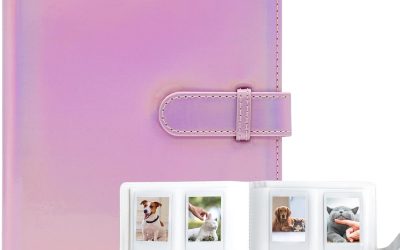 128 Pockets Mini Photo Album for Fujifilm Instax Mini Camera, Polaroid Snap, Z2300, SocialMatic Instant Cameras & Zip Instant Printer (Magic Pink)