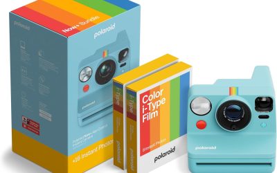 Polaroid Now+ 3rd Generation I-Type Instant Camera + Film Bundle – Now+ Bluetooth App Controlled Artic Blue Camera + 16 Color Photos (6645)