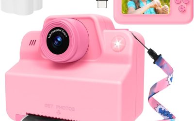 Kids Instant Camera Print Photos Instantly, Toy Camera That Printing Pictures, Instant Prints Cameras Gift for Toddler Girls & Boys Aged 3-12 (Pink)