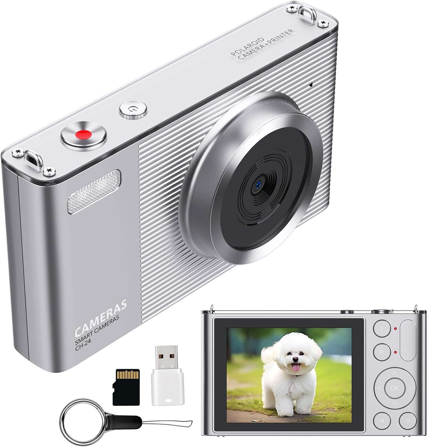 Digital Camera for Photography, 4K 72MP Vlogging Camera, Autofocus Point and Shoot Digital Camera for Teens Adult Beginner 16X Zoom, 32GB Card, Silver