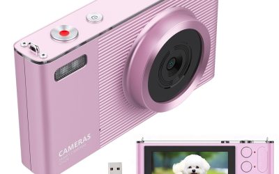 Digital Camera for Photography, 4K 72MP Vlogging Camera, Autofocus Point and Shoot Digital Camera for Teens Adult Beginner 16X Zoom, 32GB Card, 2 Batteries Pink