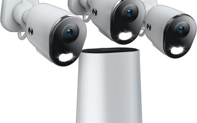 Night Owl 8 Channel Wi-Fi Video Home Security Hub with (3) Plug-in Wi-Fi 2K HD Indoor/Outdoor Spotlight Cameras with 2-Way Audio and 64GB microSD Card (Expandable up to 8 Cameras)