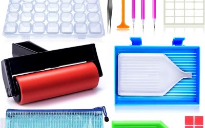 22 Pieces 5D Diamonds Painting Tools and Accessories Kits with Diamond Painting Roller and Diamond Embroidery Box for Adults or Kids