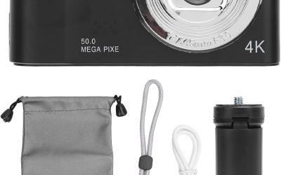 2.4 Inch Digital Camera D04, Compact Camera with 50MP Photo and 4K Video Recording, 8X Digital Zoom Camera for Kids Beginners, Portable Travel Camera with Rechargeable Battery and (32GB)