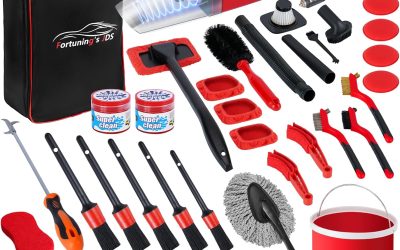 37PCS Car Detailing Kit Interior Cleaner, Auto Detailing Kit, Car Vacuum Car Interior Detailing Kit, Car Wash Kit with Bucket Detailing Brush Set Car Accessories for Motorcycle, Cars, Bikes, Wheels