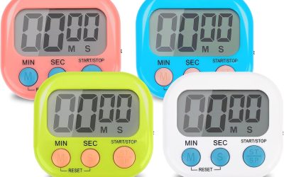 4-Piece Multi-Function Electronic Timer, Learning Management, Suitable for Kitchen, Study, Work, Exercise Training, Outdoor Activities(not Including Battery).