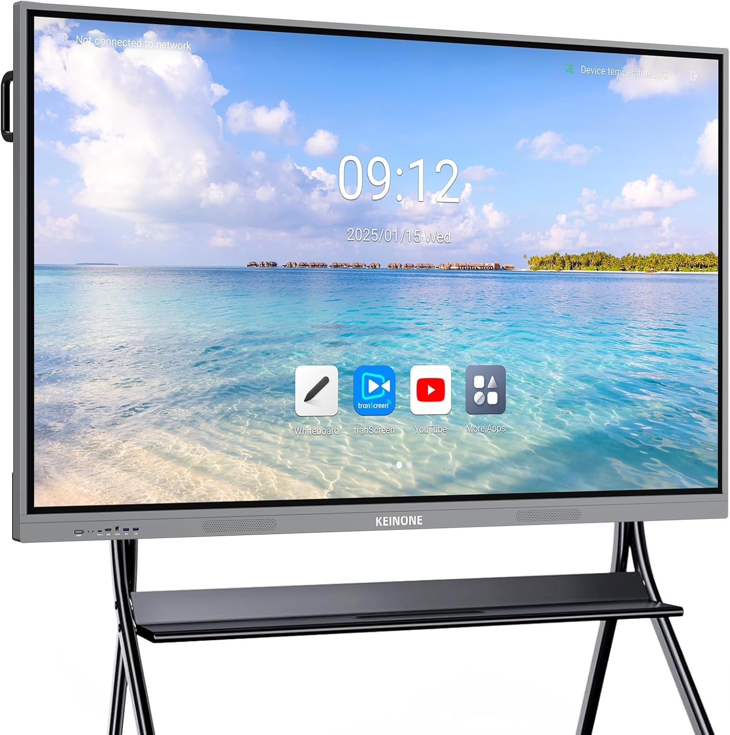 55” 4K Smart Board, Android 14 OS 8+128 GB Interactive Whiteboard, Electronic Digital Whiteboard with Open App Ecosystem, Touchscreen Smart Board for Home, Office and Classroom, Gray