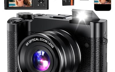 5K Digital Camera, 64MP Cameras for Photography with 6X Optical Zoom & Autofocus, WiFi Vlogging Camera for YouTube Video, Dual-Lens, 2 Batteries, 64GB Card & Flash, Best Cameras for Content Creators