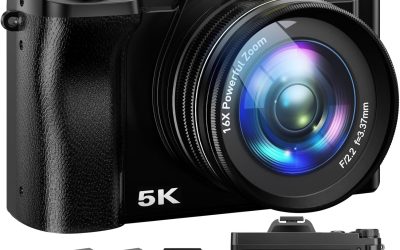 5K Digital Camera WiFi Autofocus Vlogging Camera for YouTube 48MP Camera for Photography and Video, 3.5″ Screen Travel Cameras with UV Filter, Anti-Shake,16X Digital Zoom,32GB SD Card,2 Batteries