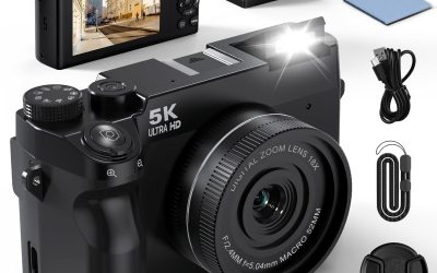 5K Digital Camera for Photography, 75MP Point and Shoot Digital Cameras with 64GB, Dual Lens 18X Zoom Autofocus for Beginners, WiFi Vlogging Camera for YouTube, 2 Batteries & 1 Charger