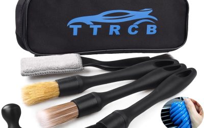 7PCS Car Detailing Brush Set, Ultra Soft Boars Hair Car Interior Detailing Brushes, Car Interior Detailing Kit, Car Cleaning Gel Supplies Kit, Car Dust Brush, Car Accessories for Truck, SUV, Interior