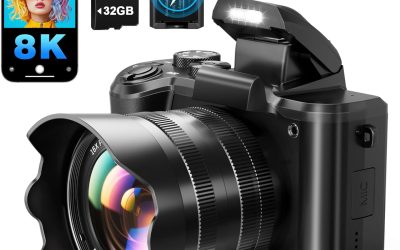 8K Digital Cameras for Photography – Autofocus 88MP WiFi Profession Camera with Dual-Lens – 16X Digital Zoom Photography Camera for YouTube with Lens Hood, Touch Screen, 2 Batteries & Charging Stand