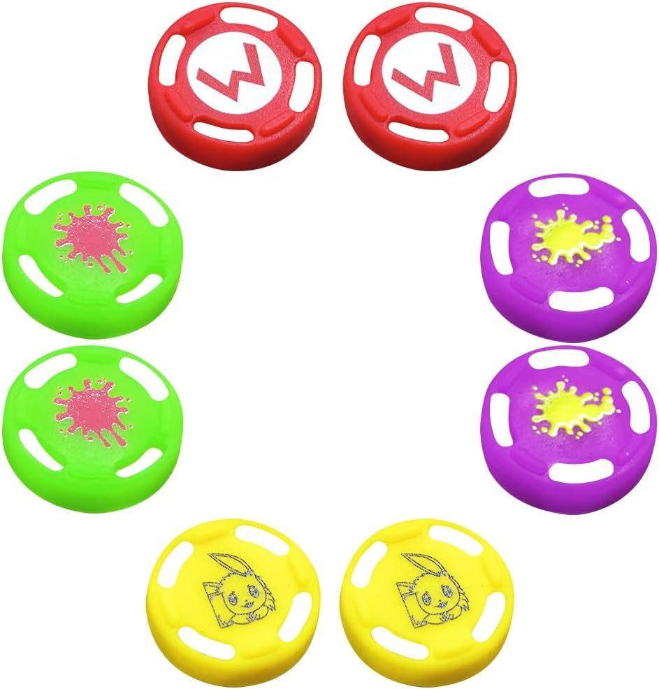 8PCS Nintendo Switch Thumb Grips, Four Replacement Styles, Silicone Joycon Thumb Grips Compatible with Switch/OLED/Switch Lite.