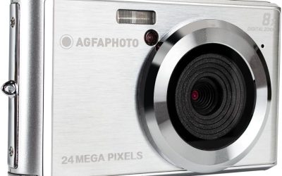 AGFA Photo Realishot DC5500 Compact Digital Camera, 24 MP, 2.4 Inch LCD Screen, 8X Digital Zoom, HD 720p Video, External SD Memory Card, Lithium Battery – Silver