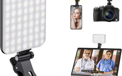 ALTSON 60 LED Portable Selfie Light Video Conference Lighting with Clip & Camera Tripod Adapter Rechargeable 2200mAh CRI 97+, 3 Light Modes for Phone iPhone Webcam Laptop Photo Makeup