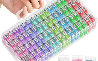 ARTDOT 64 Jars Storage Containers for Diamond Art Kits for Adults, Portable Storage Organizer with Sticker Labels for Diamond Painting Accessories and Tools