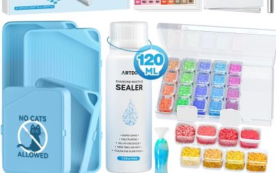 ARTDOT All-Inclusive Diamond Art Accessories Kits for Adults, Diamond Painting Tools with Bead Organizers and Storage Pens Sealer Roller Diamond Art Supplies for Beginners