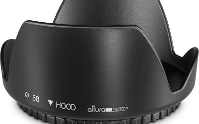 Altura Photo 58MM Tulip Flower Lens Hood for Canon EOS 77D 80D 90D Rebel T8i T7 T7i T6i T6s T6 SL2 SL3 DSLR Cameras with Canon EF-S 18-55mm f/3.5-5.6 is Lens and Select Nikon Lenses