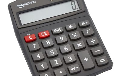 Amazon Basics LCD 8-Digit Desktop Calculator, Portable and Easy to Use, Black, 1-Pack