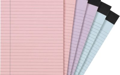 Amazon Basics Narrow Ruled 5-Inch by 8-Inch Lined Writing Note Pads, 6 Count (50 Sheet Pads), Multicolor
