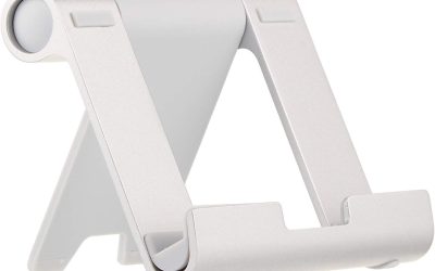 AmazonBasics L6LSH001-CS-R Multi-Angle Portable Stand for Tablets, E-readers and Phones – Silver