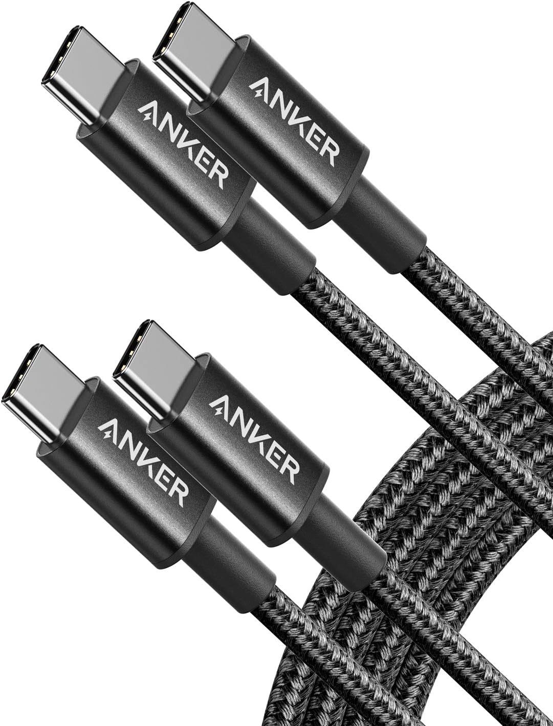 Anker USB C to USB C Cable, Type-C 60W Fast Charging Cable (6FT, 2Pack) for iPhone 16 Series, iPad mini 6 and More (Black)