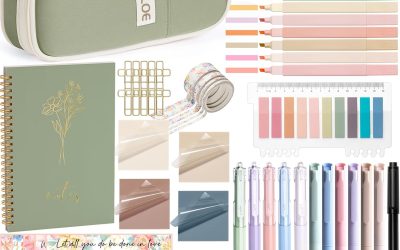 Bible Study Supplies Bible Journaling Kit for Women, Mothers Day Christian Gifts for Women, Bible Study Tools for Women with Bible Highlighters and Pens No Bleed, Pencil Case Bible Accessories Set