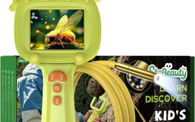 Borescope Snake Camera with Light for Kids, Photo and Video Mini Unicorns Endoscope, Stem Toys for Kids 4-10, Educational Birthday Gifts for Girls Boys, Best Science Gifts for Hiking Camping (Green)