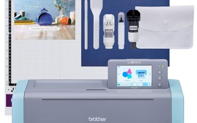 Brother ScanNCut SDX125E Electronic DIY Cutting Machine with Scanner, Make Custom Stickers, Vinyl Wall Art, Greeting Cards and More with 682 Included Patterns,Titanium/Aqua