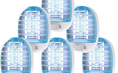 Bug Zapper Indoor, Electronic Fly Trap Insect Killer, Mosquitoes Killer Mosquito Zapper with Blue Lights for Living Room, Home, Kitchen, Bedroom, Baby Room, Office(6 Packs)
