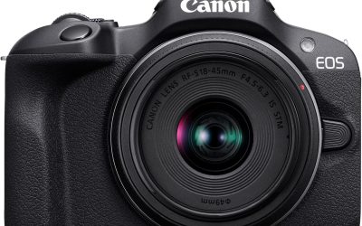 Canon EOS R100 Mirrorless Camera RF-S18-45mm F4.5-6.3 is STM Lens Kit, 24.1 Megapixel CMOS (APS-C) Sensor, 4K Video, RF Mount, Black
