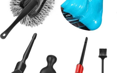Car Interior Duster Detail Brush Cleaning Gel Kit, Soft Dash Vent Dusting Slime Putty Detailing Brushes Accessories Essentials Supplies Tools for Auto,Truck,SUV,RV