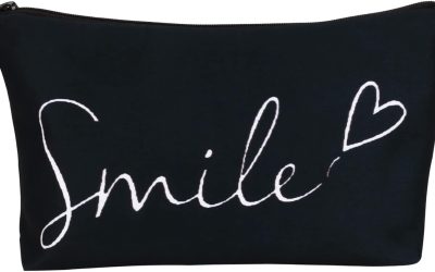 Cute Travel Makeup Bag Cosmetic Bag Small Pouch Gift for Women (Smile)