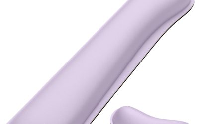 Dapesuom Enlarge Keyboard Wrist Rest, Memory Foam Wrist Cushion for Desk Mats Support, Cute Typing Pain Relief Keyboard Mouse Pad Rests Set with Non-Slip Base for Gaming Laptop Office, Vanilla Purple