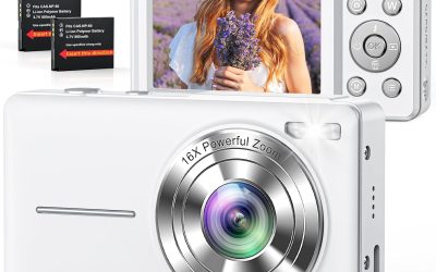 Digital Camera, 4K 64MP Cameras for Photography, Point and Shoot Digital Camera with Auto Focus, Dual Camera, Flash, 16X Zoom, Anti Shake, 32GB Card, Compact Vlogging Camera for Teens, Adults